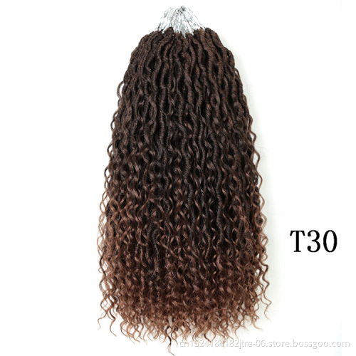 Messy Mermaid Goddess Faux Locs Curly End Crochet Braid Bohemian Soft Woman Dreadlocks